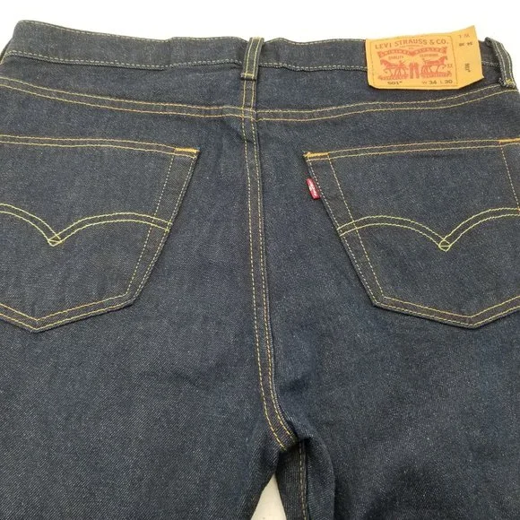 Levis 501 Mens Jeans Blue Straight Button 34X27 FINAL PRICE!!! - Picture 3 of 10